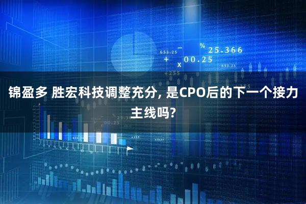 锦盈多 胜宏科技调整充分, 是CPO后的下一个接力主线吗?